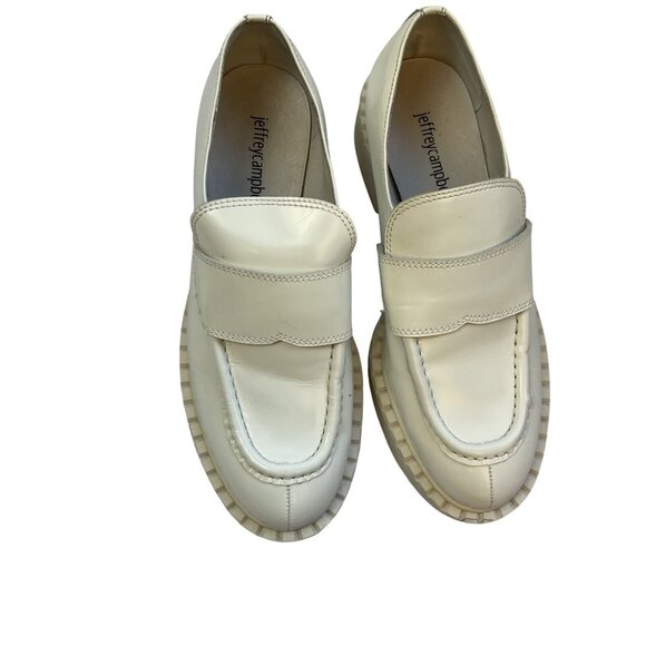 Jeffrey Campbell Womens White Platform Loafers Size 7 - Picture 1 of 14